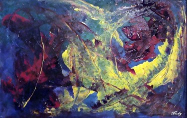 Peinture intitulée "Les feuilles au vent" par Nicky, Œuvre d'art originale