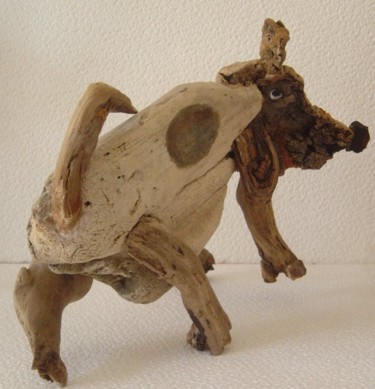Sculpture intitulée "chien-pipi" par Nicole Agoutin, Œuvre d'art originale