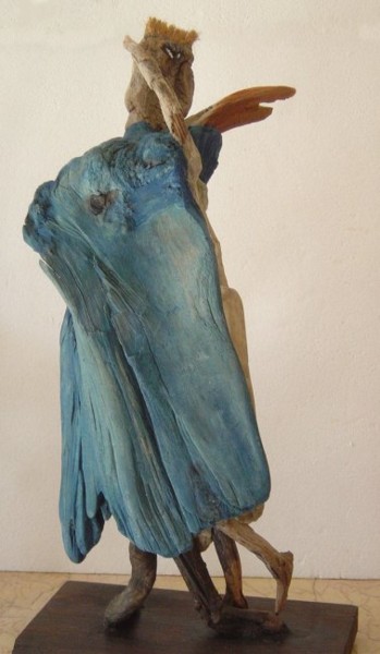 Sculpture intitulée "couple bleu" par Nicole Agoutin, Œuvre d'art originale