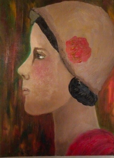 Peinture intitulée "Melle C." par Nicole Bachelard, Œuvre d'art originale, Huile