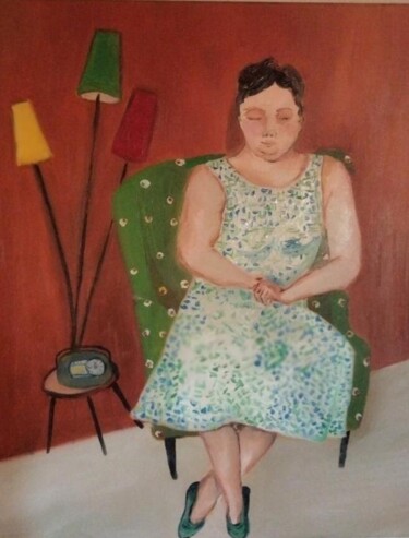 Peinture intitulée "La sieste" par Nicole Bachelard, Œuvre d'art originale, Huile
