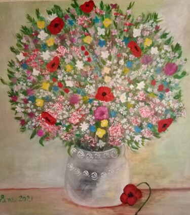 Peinture intitulée "Bouquet" par Nicole Bachelard, Œuvre d'art originale, Acrylique
