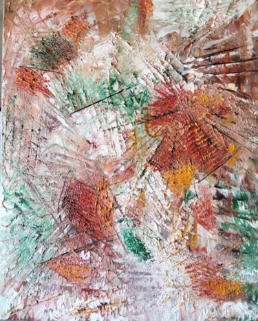 Peinture intitulée "Feuilles d automne" par Nicole Bachelard, Œuvre d'art originale, Huile
