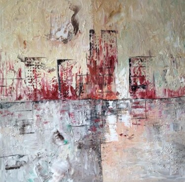 Картина под названием "Paysage urbain" - Nicole Bachelard, Подлинное произведение искусства, Масло