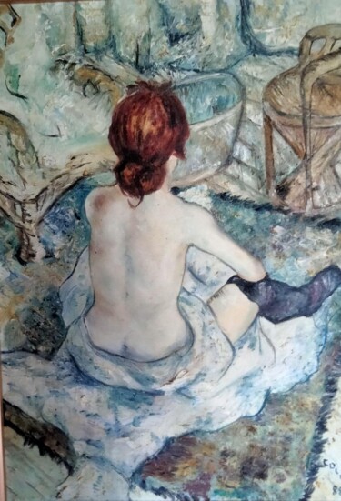 Painting titled "Toulouse Lautrec co…" by Nicole Bachelard, Original Artwork, Oil Mounted on Wood Stretcher frame