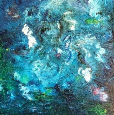 Pittura intitolato "Profondeur marine" da Nicole Bachelard, Opera d'arte originale, Olio Montato su Telaio per barella in le…