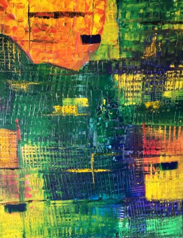 Картина под названием "Sans titre II" - Nicole Bachelard, Подлинное произведение искусства, Масло Установлен на Деревянная р…