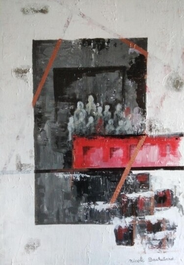 Картина под названием "Réseaux sociaux" - Nicole Bachelard, Подлинное произведение искусства, Акрил Установлен на Деревянная…
