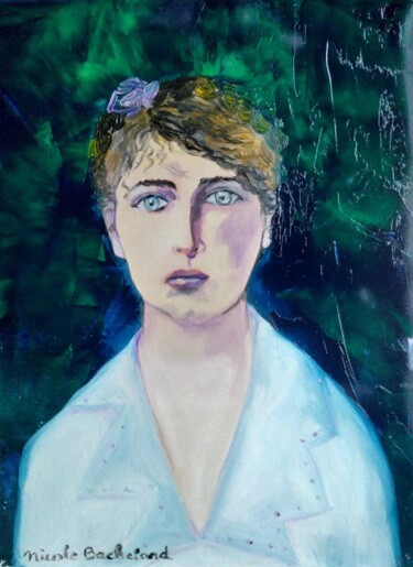 Painting titled "Camille Claudel - C…" by Nicole Bachelard, Original Artwork, Oil Mounted on Wood Stretcher frame
