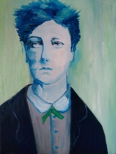Schilderij getiteld "Arthur Rimbaud - Cé…" door Nicole Bachelard, Origineel Kunstwerk, Olie Gemonteerd op Frame voor houten…