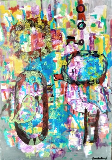 Картина под названием "Birds" - Nicole Bachelard, Подлинное произведение искусства, Акрил Установлен на Деревянная рама для…
