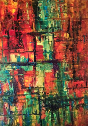 Картина под названием "Chaleur" - Nicole Bachelard, Подлинное произведение искусства, Масло Установлен на Деревянная рама дл…