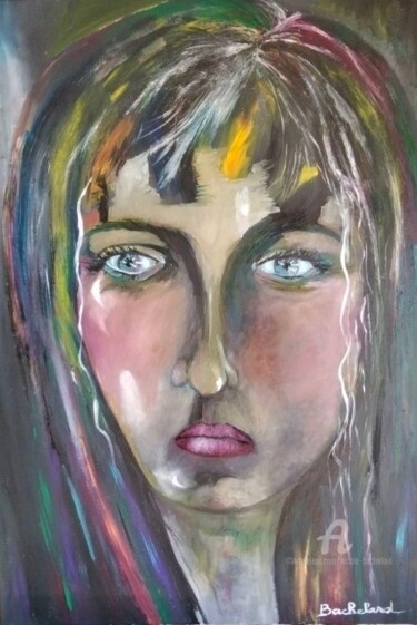 Картина под названием "Femme ll" - Nicole Bachelard, Подлинное произведение искусства, Масло Установлен на Деревянная рама д…