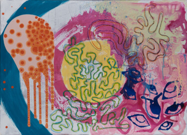 Pintura intitulada "Colourful  chaos" por Nicole Bajger, Obras de arte originais, Acrílico