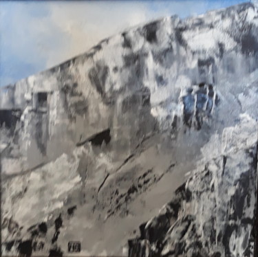 Painting titled "les grimpeurs" by Nicole Bessine, Original Artwork