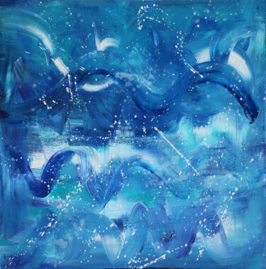 Peinture intitulée "Série bleue N°2" par Nicole Bouisson, Œuvre d'art originale, Acrylique
