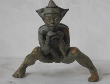 Sculpture titled "ATTENTIVE" by Nicole Brousse, Original Artwork, Metals