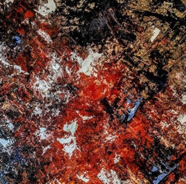 Malerei mit dem Titel "Red Abstraction" von Nicole Caron, Original-Kunstwerk, Öl