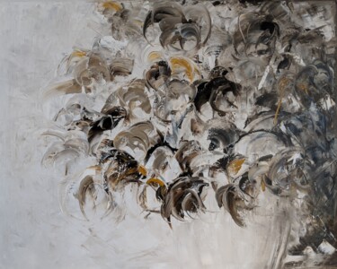 Pittura intitolato "Floral contemporain" da Nicole Caron, Opera d'arte originale, Olio