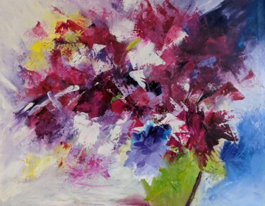 Peinture intitulée "Poésie florale" par Nicole Caron, Œuvre d'art originale, Huile