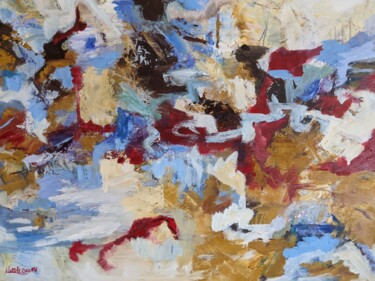 Malerei mit dem Titel "Creativity puzzle" von Nicole Caron, Original-Kunstwerk, Öl