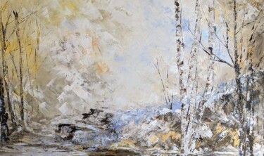 Painting titled "Infinity winter" by Nicole Caron, Original Artwork, Oil