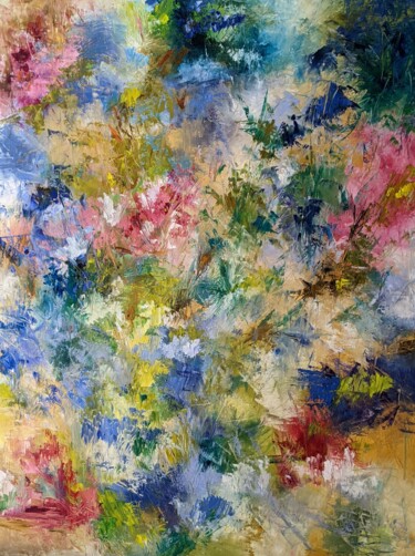 Malerei mit dem Titel "Deep soul garden" von Nicole Caron, Original-Kunstwerk, Öl