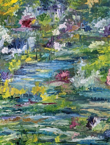 Painting titled "Victoria's Garden" by Nicole Caron, Original Artwork, Oil