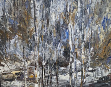 Painting titled "Almost winter" by Nicole Caron, Original Artwork, Oil