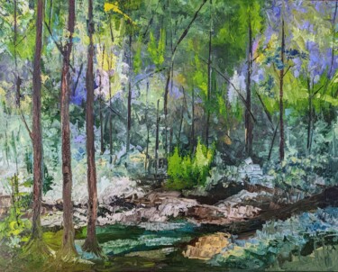 Pittura intitolato "Silence landscape" da Nicole Caron, Opera d'arte originale, Olio