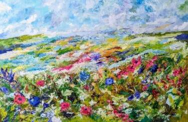 Painting titled "Another floral day" by Nicole Caron, Original Artwork, Oil