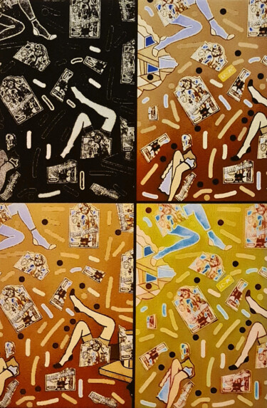 Obrazy i ryciny zatytułowany „Harry Jhonson stamp…” autorstwa Nicole Cavazzuti, Oryginalna praca, Kolaże Zamontowany na Drew…