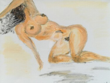 Painting titled "Naked Woman" by Nicole Cecil B, Original Artwork, Acrylic