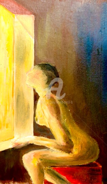 Painting titled "Me and the Light" by Nicole Cecil B, Original Artwork, Oil