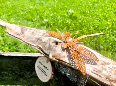Skulptur mit dem Titel "Dragon Fly" von Nicole Cecil B, Original-Kunstwerk, Holz