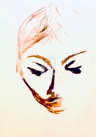 Painting titled "Woman in Shadow" by Nicole Cecil B, Original Artwork, Watercolor