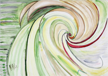Peinture intitulée "DEFLUENT" par Nikol, Œuvre d'art originale, Aquarelle