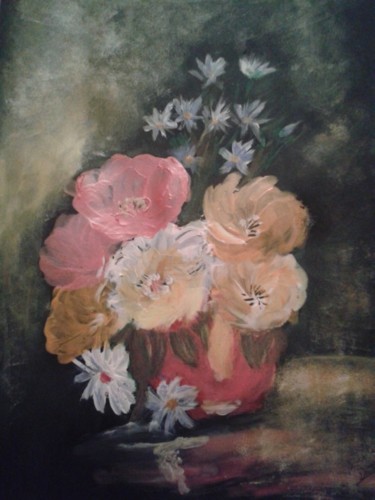 Peinture intitulée "Bouquet champêtre" par Nicole De Pauw, Œuvre d'art originale, Huile