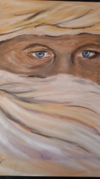 Peinture intitulée "L'homme Touareg" par Nicole De Pauw, Œuvre d'art originale, Pastel