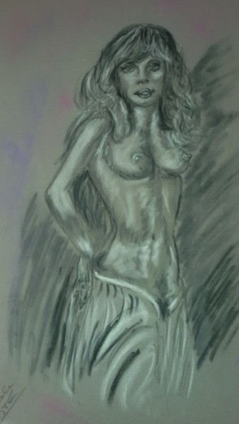 Dessin intitulée "La beauté nu" par Nicole De Pauw, Œuvre d'art originale, Pastel