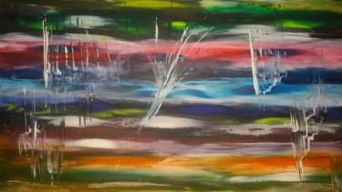 Painting titled "Peinture abstraite" by Nicole De Pauw, Original Artwork, Acrylic