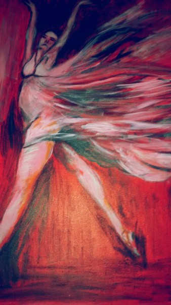 Картина под названием "La danseuse qui vole" - Nicole De Pauw, Подлинное произведение искусства, Акрил