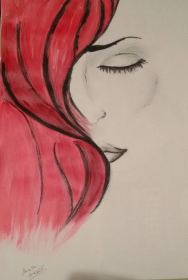 Dessin intitulée "en-rouge." par Nicole De Pauw, Œuvre d'art originale, Pastel