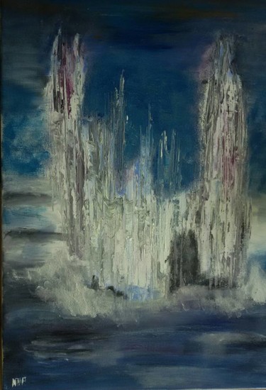 Painting titled "le-châteaux.en ruine" by Nicole De Pauw, Original Artwork, Acrylic