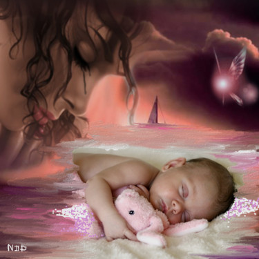 Arte digital titulada "je-regarde-mon-bebe…" por Nicole De Pauw, Obra de arte original, Pintura Digital