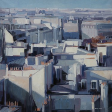 Malerei mit dem Titel "Les gris de Paris 2…" von Nicole Elkon, Original-Kunstwerk, Öl