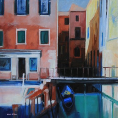 Painting titled "VENISE SECRETE 470" by Nicole Elkon, Original Artwork, Oil