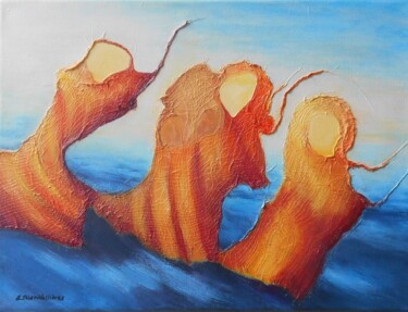 Painting titled "Les trois grâces" by Nicole Ethier-Vallières, Original Artwork, Acrylic