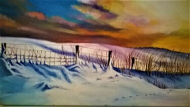 Pittura intitolato "paysage neige" da Nicole Ferrare, Opera d'arte originale