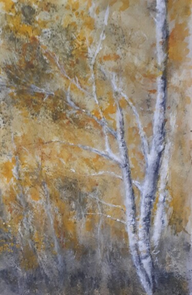 Painting titled "Sous bois ensoleill…" by Nicole Hittema-Martineau, Original Artwork, Watercolor